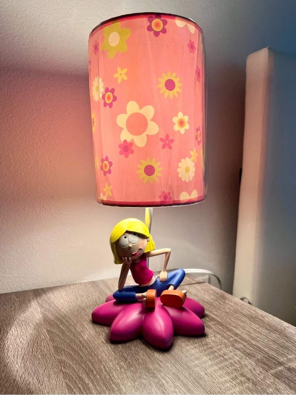 Disney Lizzie McGuire Pink Flower Rare Vintage Desk Lamp NEW